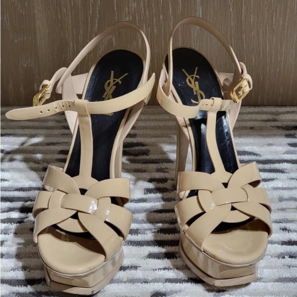 Yves Saint Laurent Beige Platform Heels